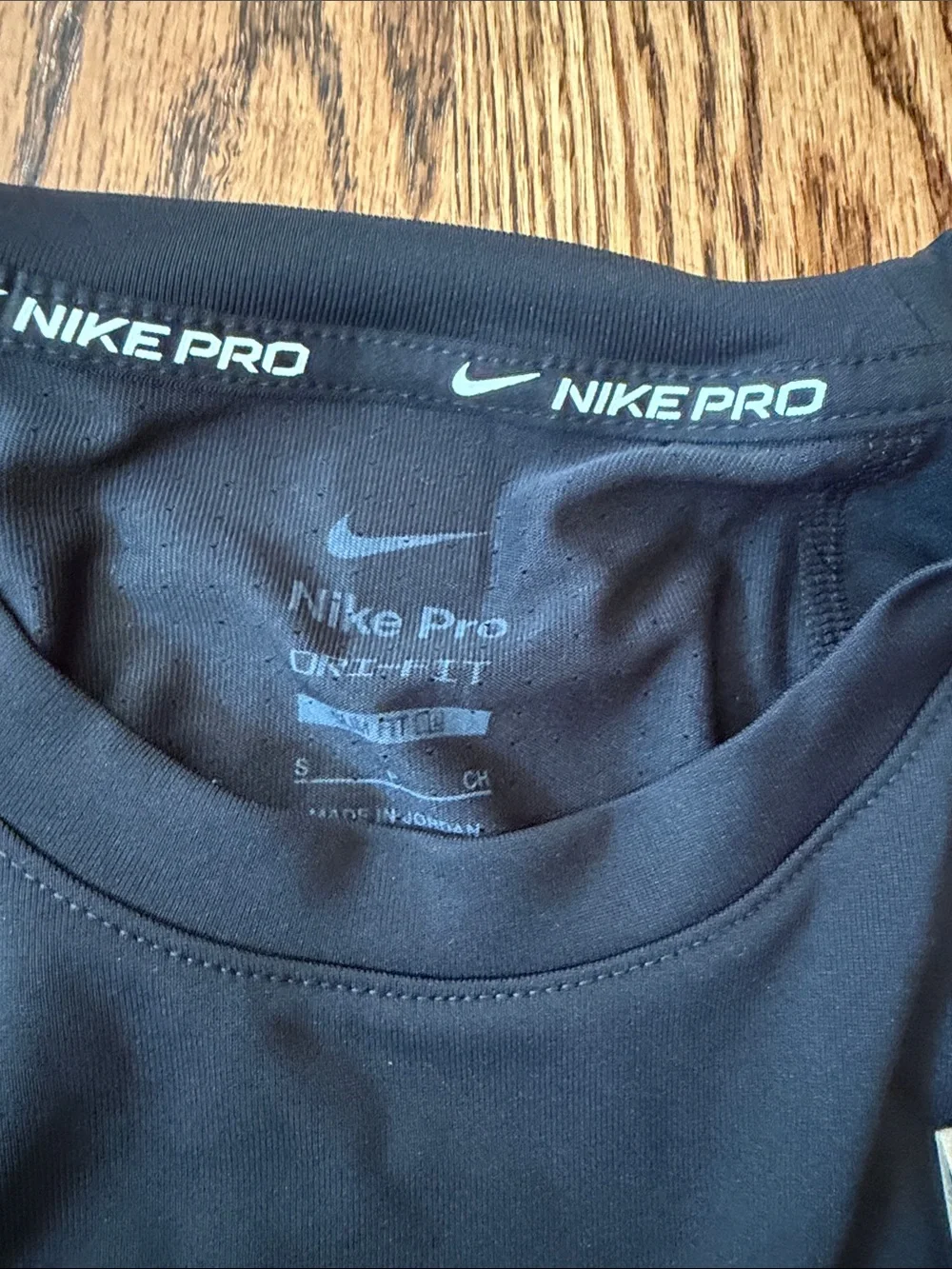 Nike Black Short-Sleeve Performance Tee with White Logo